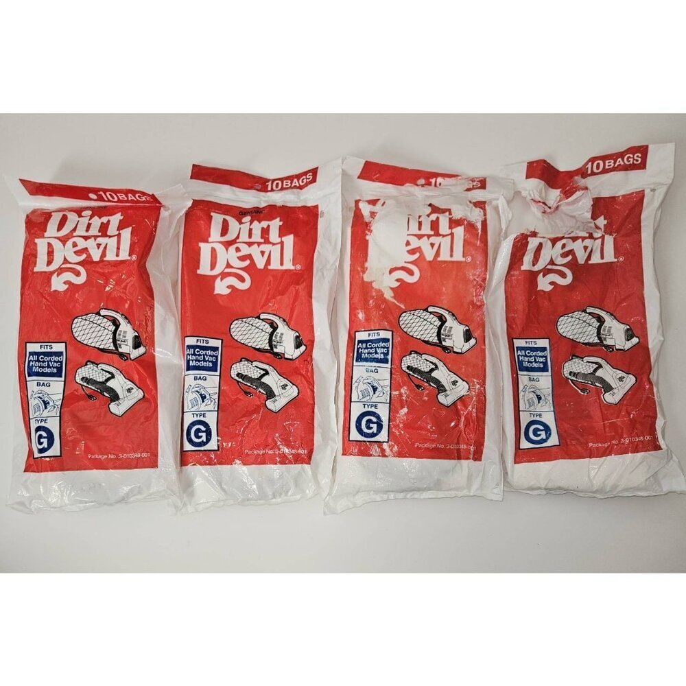 VTG 1996 Dirt Devil Replacement Bag Lot Type G 3-010348-001 (32 bags total) READ